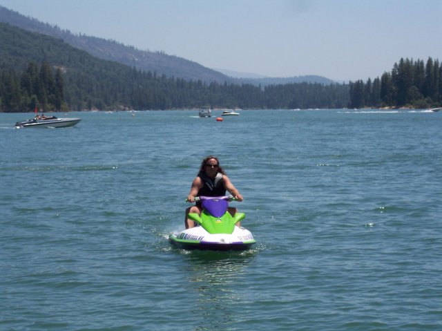 Pirate ship on Big Bear Lake near dam 