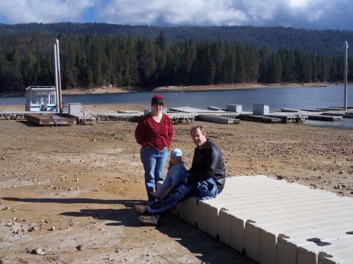 Snow on the deck at Bass Lake 