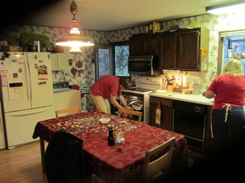 Jonny checking the turkey