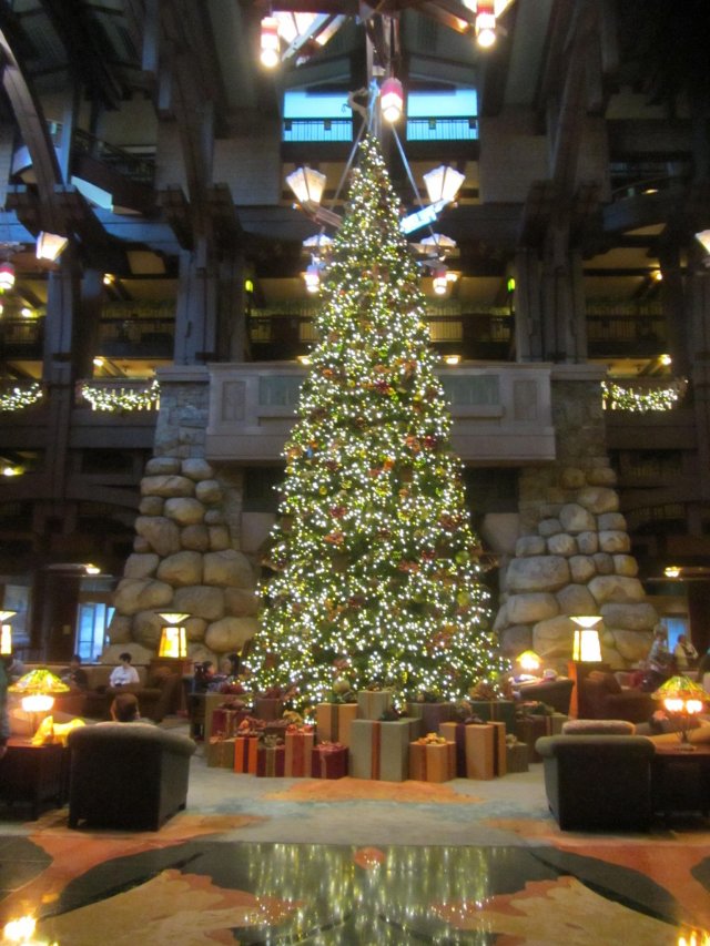 Christmas tree in lobby of Grand Californian