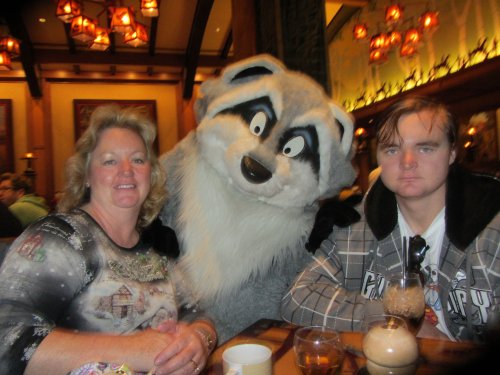 Mom, Jonny and raccoon