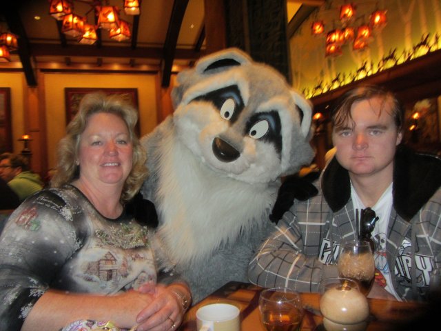 Mom, Jonny and raccoon