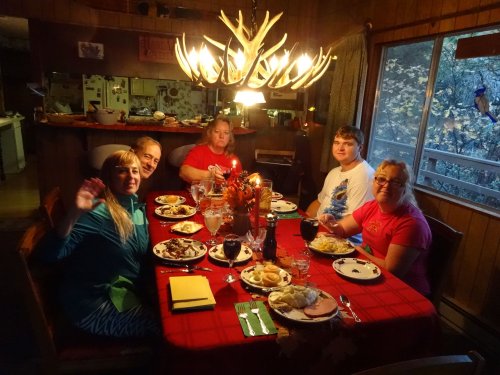 Family ready for Thanksgiving dinner