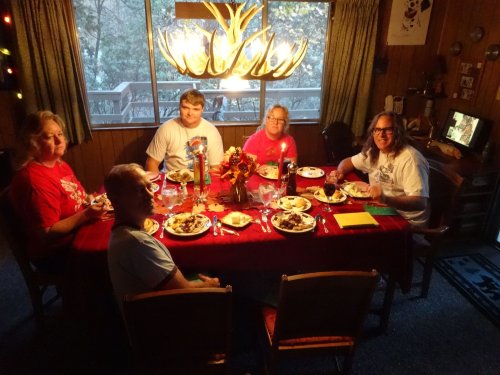 Family ready for Thanksgiving dinner