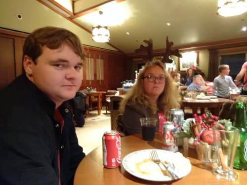 Jonny and Melissa in the concierge lounge