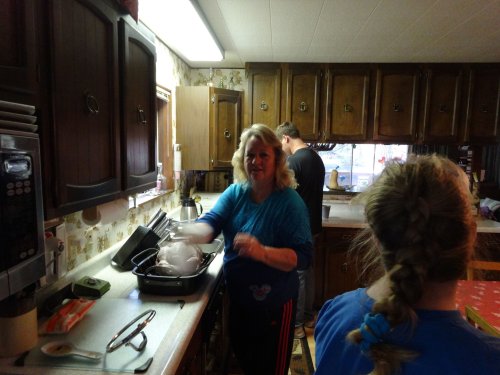 family in kitchen