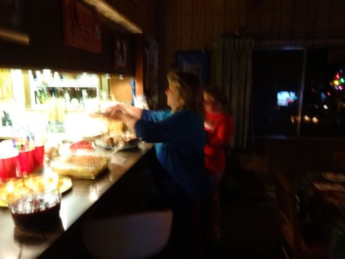 preparing the buffet