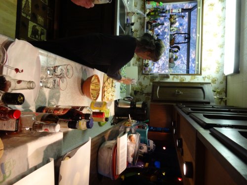 Kim making deviled eggs