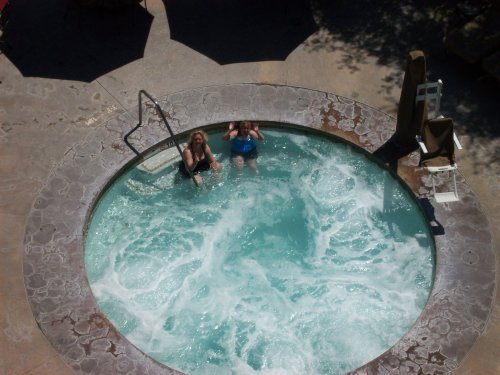 mom and Missy in Jacuzzi