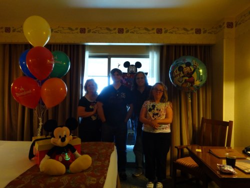Family in hotel room at Grand Californian