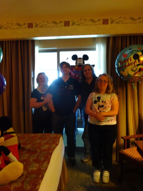 Family in hotel room at Grand Californian