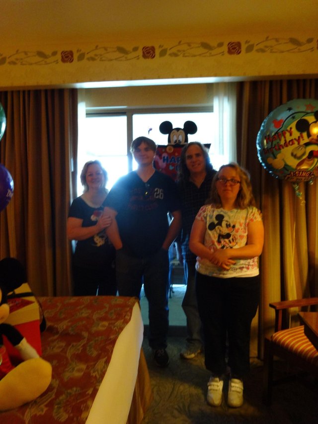 Family in hotel room at Grand Californian