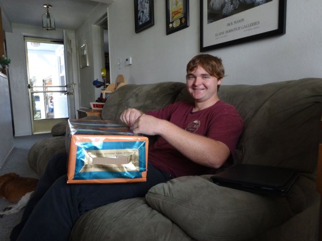 Jonny opening presents