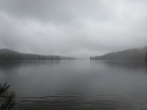 rain at Bass Lake