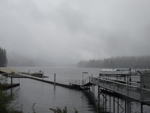 rain at Bass Lake
