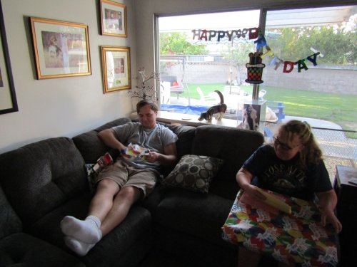 Melissa opening birthday presents 