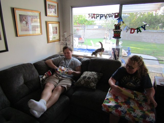 Melissa opening birthday presents 