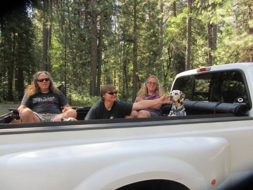 Family in truck
