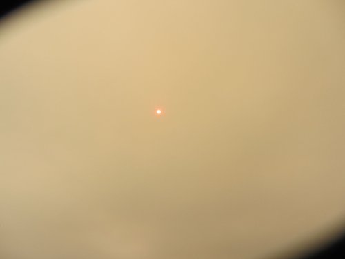 Sun obscured by smoke