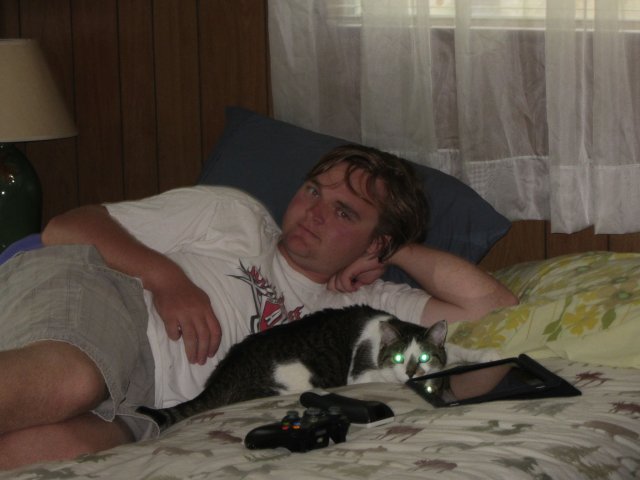 Jonny and JC relaxing