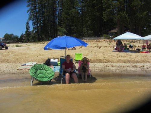 group on beach at Bass Lake