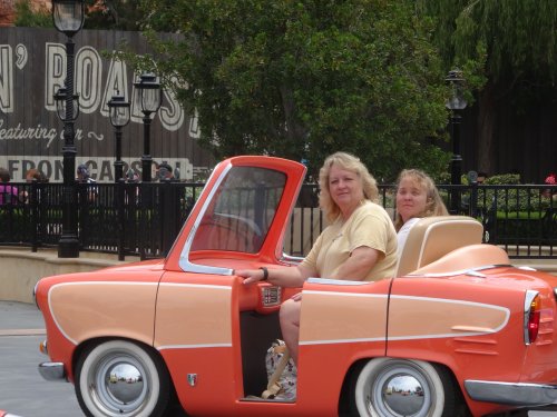 Mom and Missy on Luigi's Rollicking Roadsters