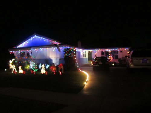 Our house decorated for Christmas