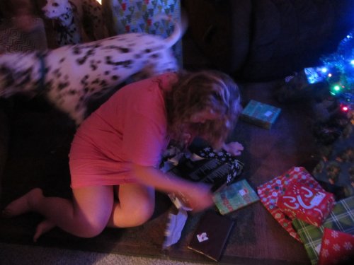 Melissa opening presents