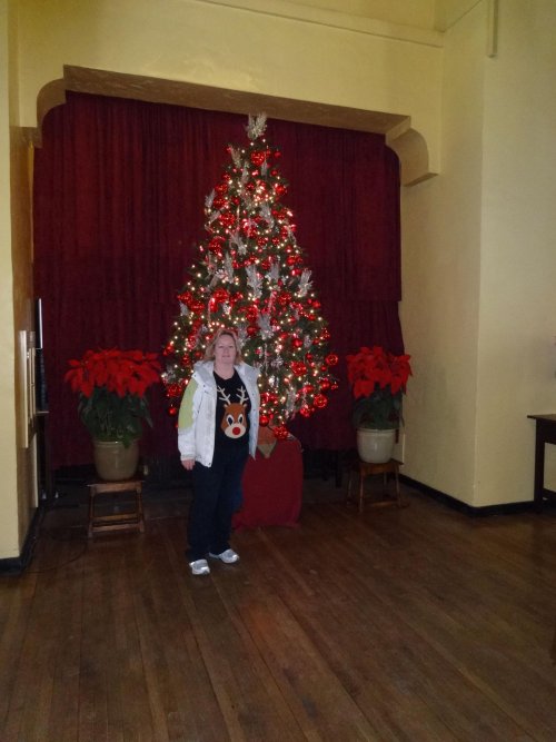 mom and Christmas tree
