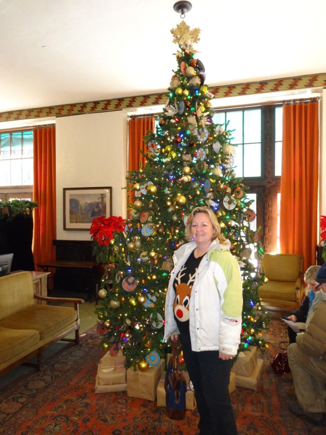 mom and Christmas tree