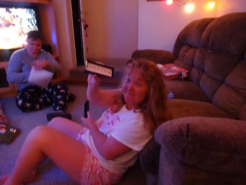Family opening presents