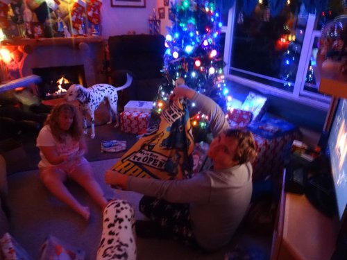 Family opening presents