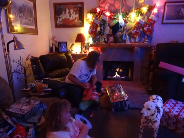Family opening presents