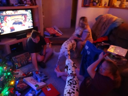 Family on Christmas morning