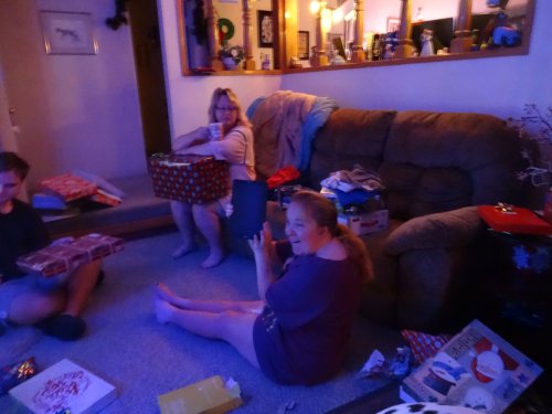 Family on Christmas morning