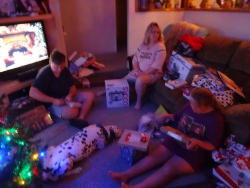 Family on Christmas morning