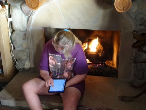 Melissa by the fire