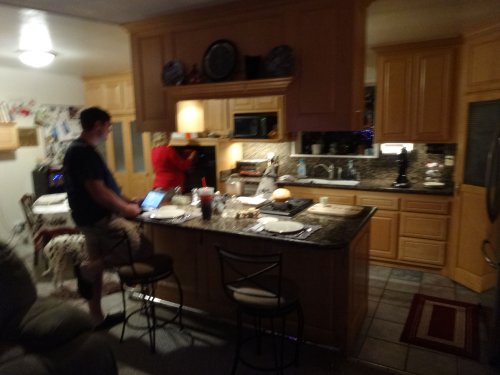 getting ready for Christmas dinner