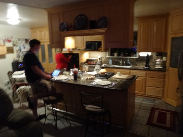 getting ready for Christmas dinner