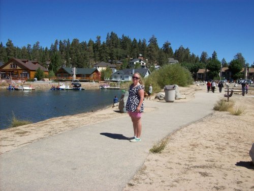 Melissa on the path at Big Bear Lake 