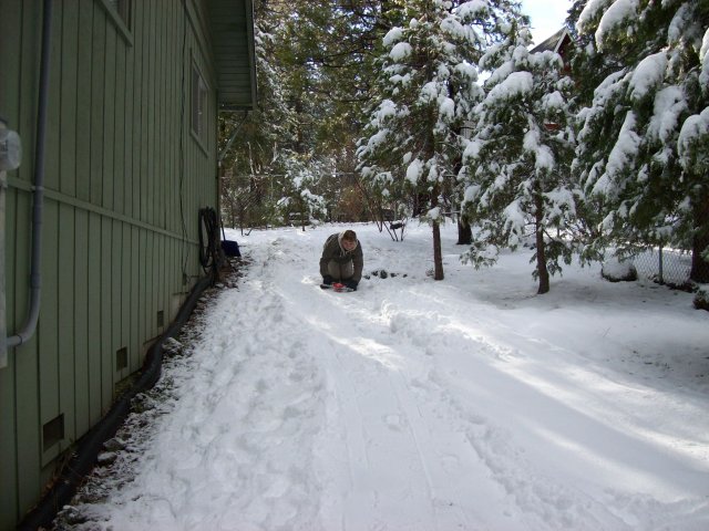Jonny speeding down the hill 