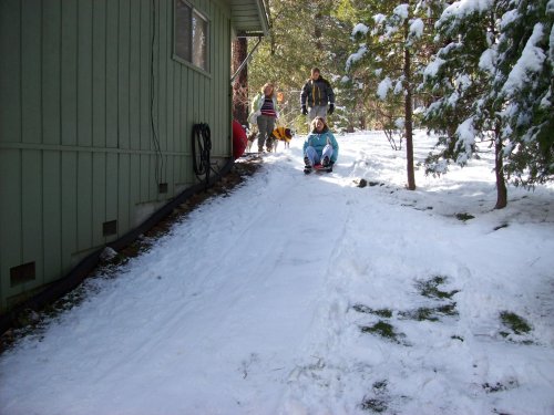 Lori on sled 