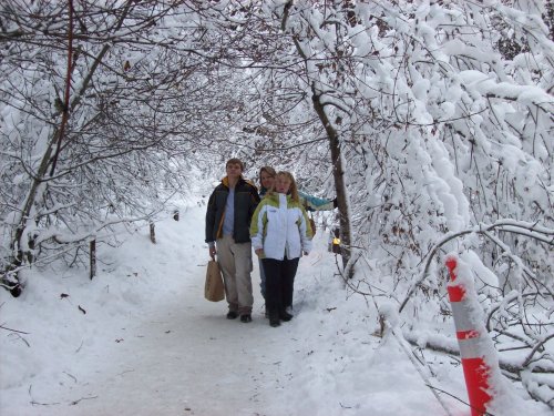 Family on path at Camp Curry 
