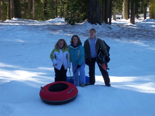Melissa, Mom, & Jonny at snow play area 