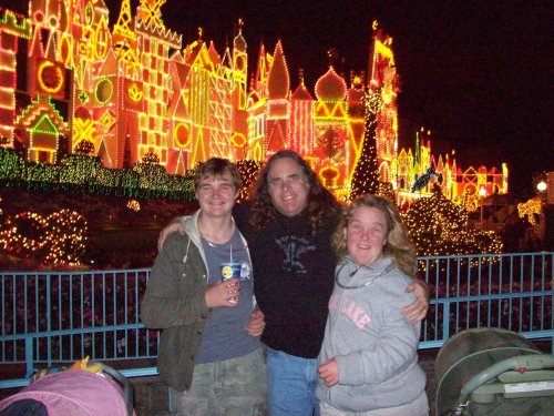 Jonny, Jon & Melissa at It's a Small World 