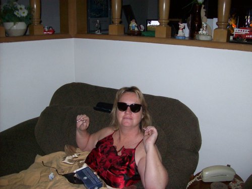 Lori modeling new sunglasses 