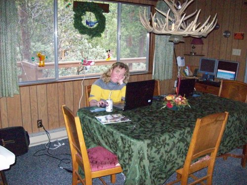 Melissa playing on the computer 