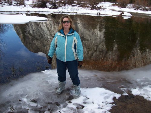Mom by the ice 