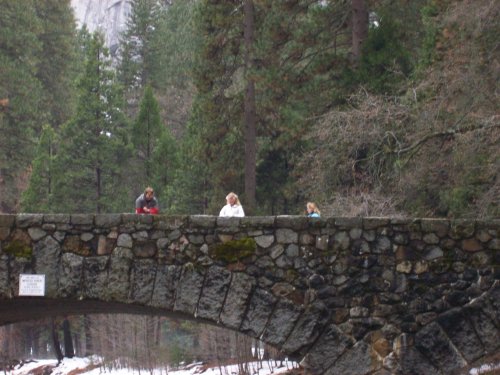 Family on bridge 