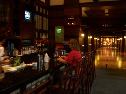 Lori playing waitress 